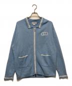 TTT MSWティー）の古着「Knit polo cardigan」｜スカイブルー