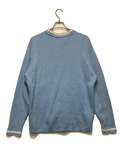 TTT MSW（ティー）TTT MSW (ティー) Knit polo cardigan スカイブルー サイズ:XLの古着・服飾アイテム