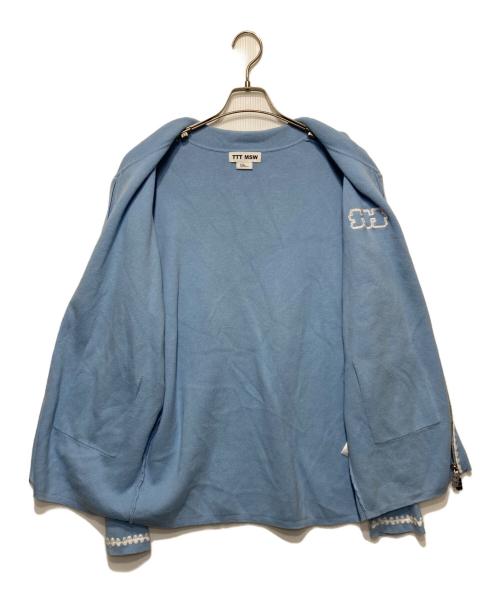 TTT MSW（ティー）TTT MSW (ティー) Knit polo cardigan スカイブルー サイズ:XLの古着・服飾アイテム