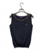 BURBERRY BLUE LABELバーバリーロンドンブルーレーベル）の古着「ウールニットベスト」｜グレー