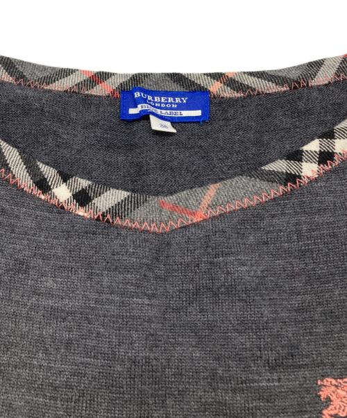 BURBERRY BLUE LABEL（バーバリーロンドンブルーレーベル）BURBERRY BLUE LABEL (バーバリーロンドンブルーレーベル) ウールニットベスト グレー サイズ:38の古着・服飾アイテム