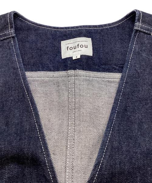 foufou（フーフー ザドレス）foufou (フーフー) 12.5oz Denim Jumper skirt インディゴ サイズ:1の古着・服飾アイテム