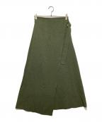 foufouフーフー）の古着「ラップスカート」｜グリーン