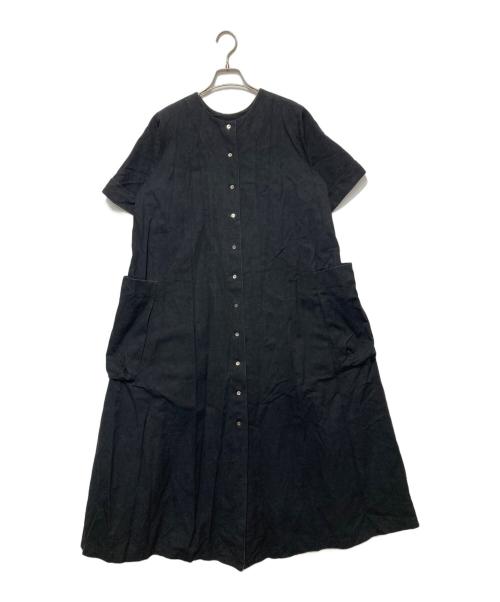 foufou（フーフー ザドレス）foufou (フーフー) リネンブレンドロングワンピース ブラック サイズ:1の古着・服飾アイテム