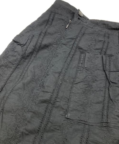 foufou（フーフー ザドレス）foufou (フーフー) 刺繍ロングスカート ブラック サイズ:1の古着・服飾アイテム