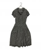 PINK HOUSEピンクハウス）の古着「ドットフリルワンピース」｜ブラック×ホワイト