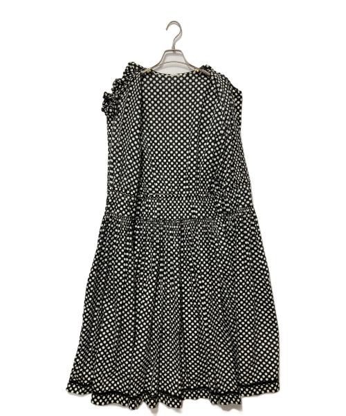 PINK HOUSE（ピンクハウス）PINK HOUSE (ピンクハウス) ドットフリルワンピース ブラック×ホワイト サイズ:-の古着・服飾アイテム