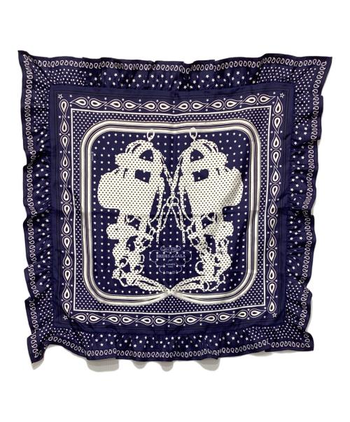 HERMES（エルメス）HERMES (エルメス) カレ70 ネイビー×ホワイトの古着・服飾アイテム