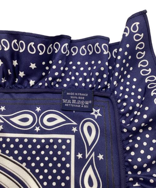 HERMES（エルメス）HERMES (エルメス) カレ70 ネイビー×ホワイトの古着・服飾アイテム