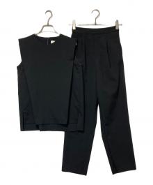 B:MING by BEAMS（ビーミングバイビームス）の古着「タック ブラウス × テーパードパンツ セット」｜ブラック