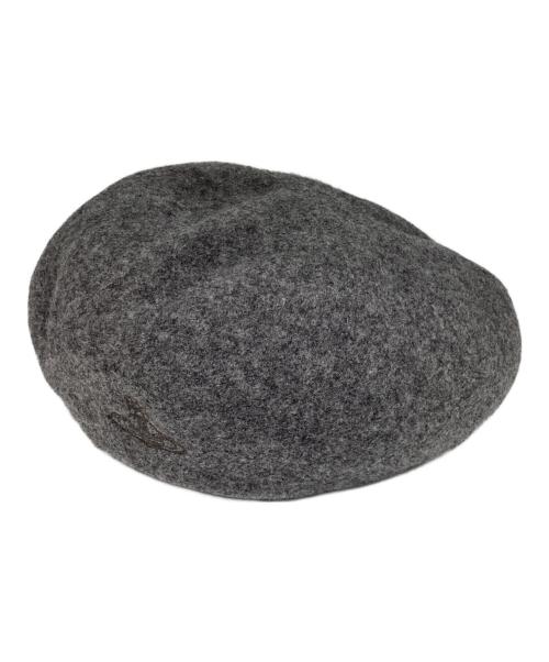 Vivienne Westwood（ヴィヴィアンウエストウッド）Vivienne Westwood (ヴィヴィアンウエストウッド) オーブ刺繍ベレー帽 グレー サイズ:SMの古着・服飾アイテム