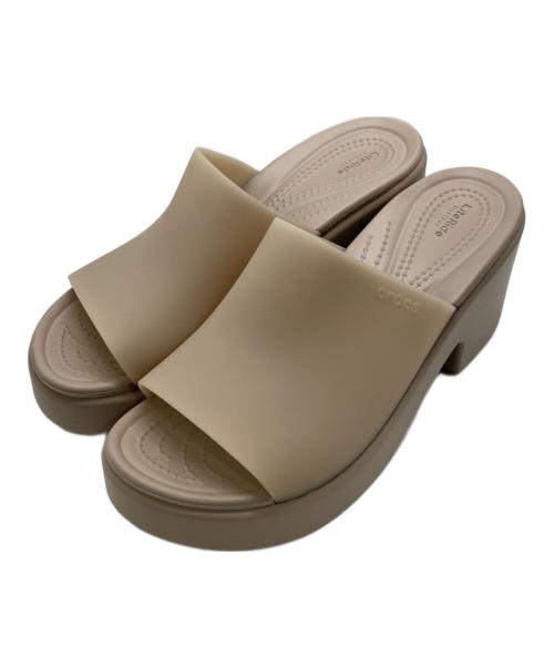 crocs（クロックス）crocs (クロックス) BROOKLYN FROSTED SLIDE HEEL ベージュ サイズ:W7の古着・服飾アイテム