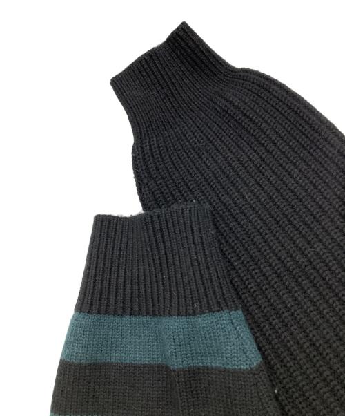 DIESEL（ディーゼル）DIESEL (ディーゼル) patchwork wool blend pullover グリーン サイズ:Lの古着・服飾アイテム