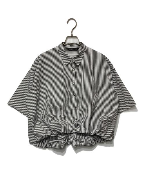 mizuiro-ind（ミズイロインド）mizuiro-ind (ミズイロインド) ストライプシャツ ホワイト×ブラック サイズ:表記なしの古着・服飾アイテム