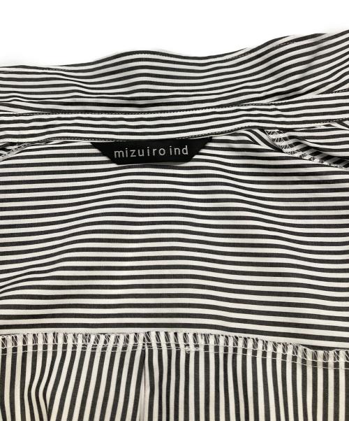 mizuiro-ind（ミズイロインド）mizuiro-ind (ミズイロインド) ストライプシャツ ホワイト×ブラック サイズ:表記なしの古着・服飾アイテム