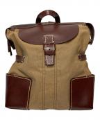 gentenゲンテン）の古着「キャンバスレザーリュック」｜ブラウン