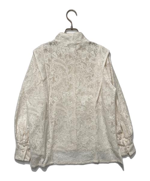 foufou（フーフー ザドレス）foufou (フーフー) front tuck lace blouse ホワイト サイズ:表記無しの古着・服飾アイテム