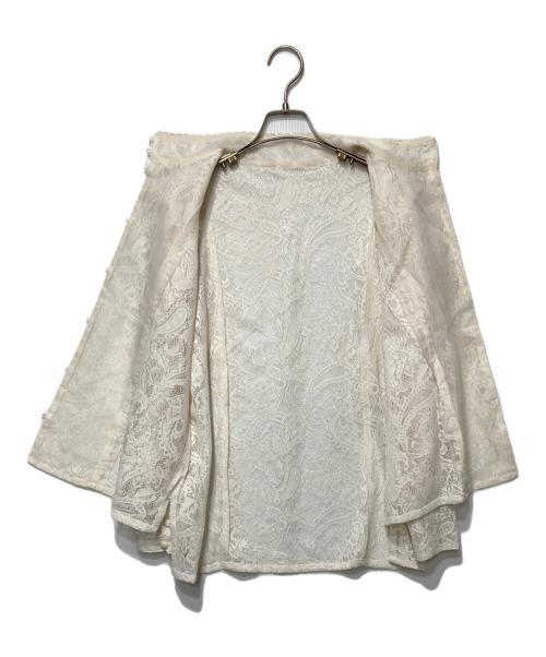 foufou（フーフー ザドレス）foufou (フーフー) front tuck lace blouse ホワイト サイズ:表記無しの古着・服飾アイテム
