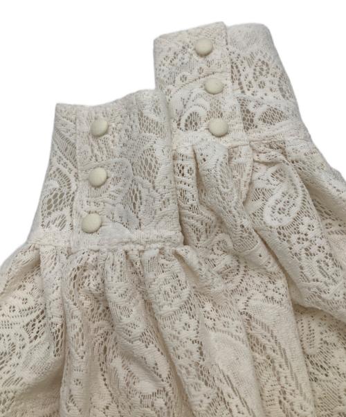 foufou（フーフー ザドレス）foufou (フーフー) front tuck lace blouse ホワイト サイズ:表記無しの古着・服飾アイテム
