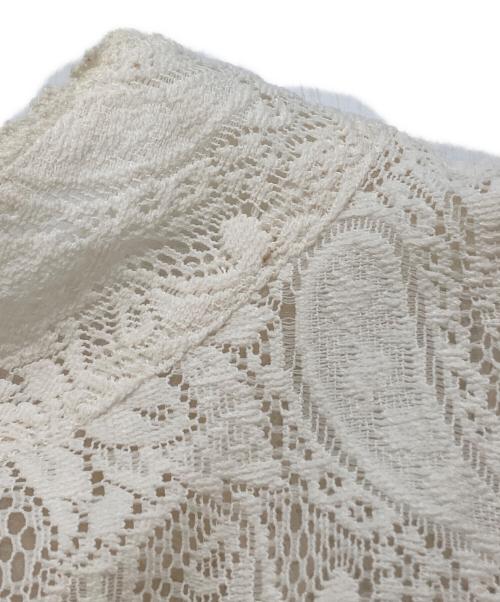 foufou（フーフー ザドレス）foufou (フーフー) front tuck lace blouse ホワイト サイズ:表記無しの古着・服飾アイテム