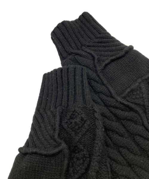 ZARA（ザラ）ZARA (ザラ) ADER error (アーダーエラー) パッチワークニットセーター ブラック サイズ:SMの古着・服飾アイテム