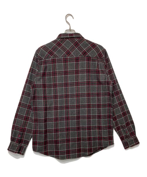 INDEPENDENT（インディペンデント）INDEPENDENT (インディペンデント) ウールブレンドチェックシャツ グレー×レッド サイズ:Lの古着・服飾アイテム