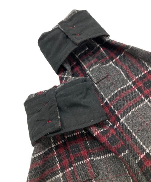 INDEPENDENT（インディペンデント）INDEPENDENT (インディペンデント) ウールブレンドチェックシャツ グレー×レッド サイズ:Lの古着・服飾アイテム