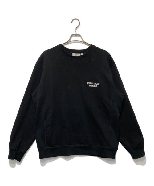 BlackEyePatch（ブラックアイパッチ）BlackEyePatch (ブラックアイパッチ) APHRODITE GANG (アフロディーテギャング) 取扱注意刺繍スウェット ブラック サイズ:XLの古着・服飾アイテム