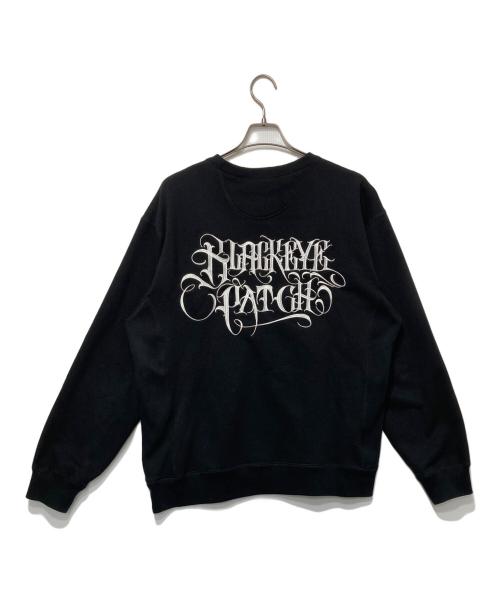 BlackEyePatch（ブラックアイパッチ）BlackEyePatch (ブラックアイパッチ) APHRODITE GANG (アフロディーテギャング) 取扱注意刺繍スウェット ブラック サイズ:XLの古着・服飾アイテム