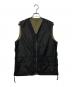 TAION（タイオン）の古着「ノンダウン ミリタリー リバーシブル Vネック ベスト」｜ブラック×オリーブ