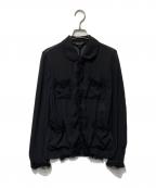 BLACK COMME des GARCONSブラックコムデギャルソン）の古着「シアーフリルテーラードジャケット」｜ブラック