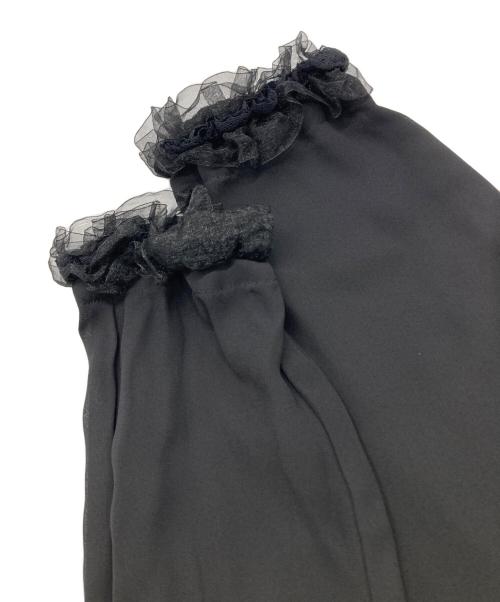 BLACK COMME des GARCONS（ブラックコムデギャルソン）BLACK COMME des GARCONS (ブラックコムデギャルソン) シアーフリルテーラードジャケット ブラック サイズ:XSの古着・服飾アイテム