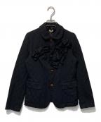 COMME des GARCONS COMME des GARCONSコムデギャルソン コムデギャルソン）の古着「リボンモチーフ丸襟ジャケット」｜ブラック