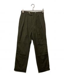 LAND'S END（ランズエンド）の古着「ウールタックパンツ」｜カーキ