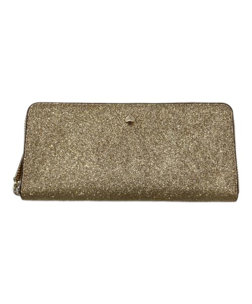Kate Spade（ケイトスペード）Kate Spade (ケイトスペード) バージェス コートラウンドファスナーウォレット ゴールドの古着・服飾アイテム