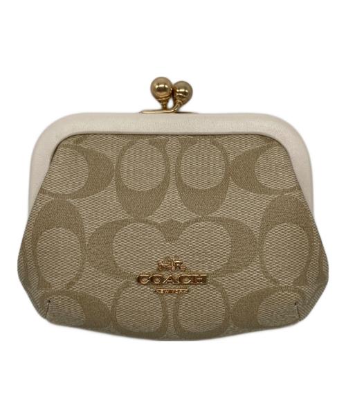 COACH（コーチ）COACH (コーチ) がま口財布 ベージュの古着・服飾アイテム