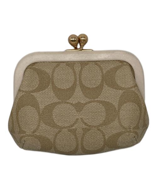 COACH（コーチ）COACH (コーチ) がま口財布 ベージュの古着・服飾アイテム