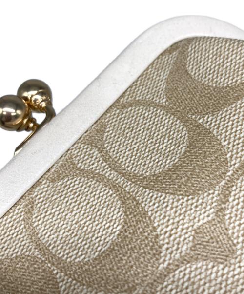 COACH（コーチ）COACH (コーチ) がま口財布 ベージュの古着・服飾アイテム