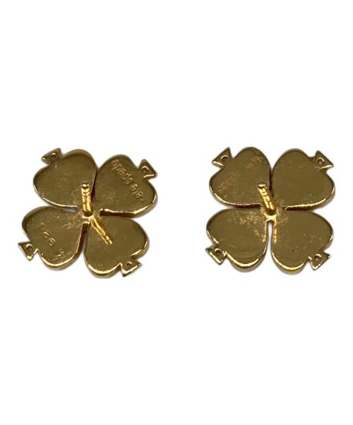 Kate Spade（ケイトスペード）Kate Spade (ケイトスペード) シェルクローバーモチーフピアス ホワイト×ゴールドの古着・服飾アイテム