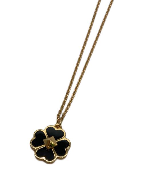 Kate Spade（ケイトスペード）Kate Spade (ケイトスペード) クローバーモチーフネックレス・イヤリングセット ブラック×ゴールドの古着・服飾アイテム