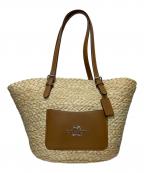 COACHコーチ）の古着「ラージトート カゴバッグ」｜ベージュ