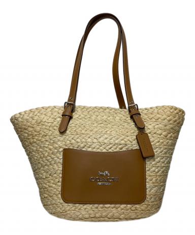 美品＊COACHカゴバッグ ラージトート 中古・古着通販】COACH (コーチ) ラージトート カゴバッグ ベージュ