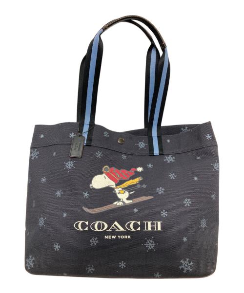 COACH（コーチ）COACH (コーチ) PEANUTS (ピーナッツ) コラボトートバッグ ネイビーの古着・服飾アイテム