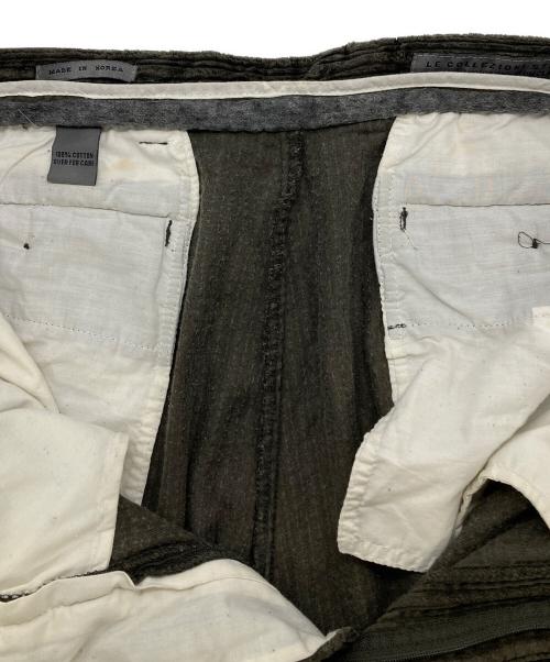 LE COLLEZIONI STRUCTURE（ル コレッツィオーニ ストラクチャー）LE COLLEZIONI STRUCTURE (ル コレッツィオーニ ストラクチャー) 太畝ツータックコーデュロイパンツ カーキ サイズ:36 Sの古着・服飾アイテム