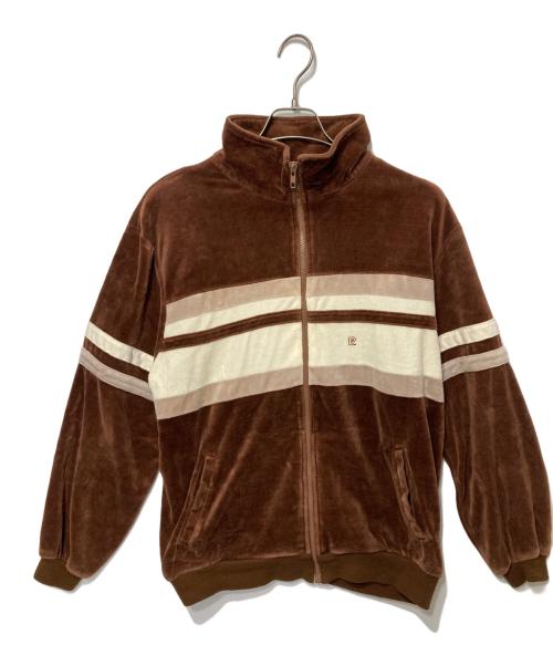 pierre cardin（ピエール・カルダン）pierre cardin (ピエール・カルダン) ベロアトラックジャケット ブラウン サイズ:Lの古着・服飾アイテム