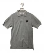 PLAY COMME des GARCONSプレイコムデギャルソン）の古着「鹿の子黒ハートポロシャツ」｜グレー