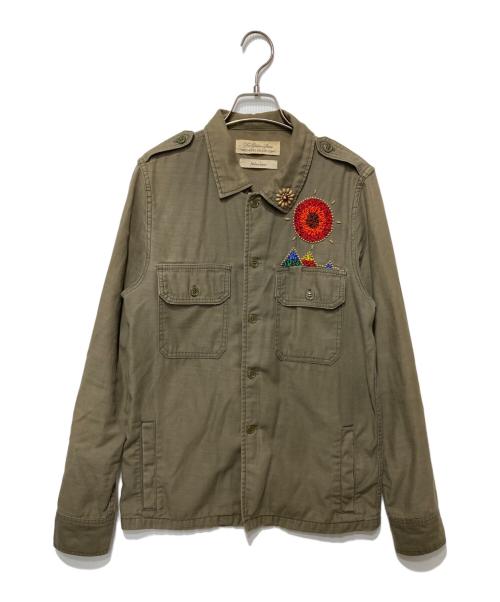 REMI RELIEF（レミレリーフ）REMI RELIEF (レミレリーフ) 装飾ワークシャツ ブラウン サイズ:Mの古着・服飾アイテム