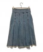 RAY BEAMSレイ ビームス）の古着「デニム タック ミディアム スカート」｜ブルー