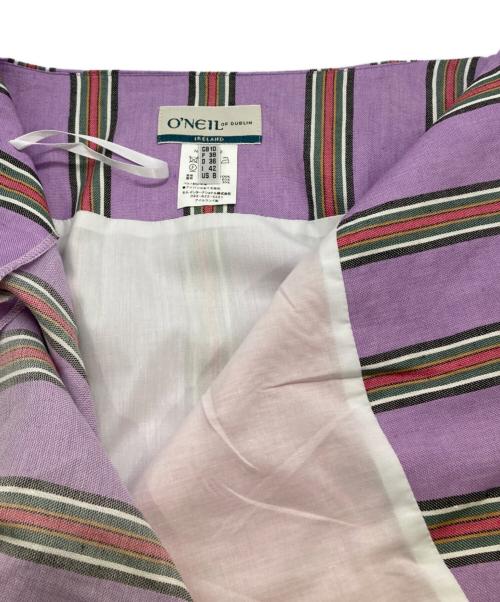 O'NEIL OF DUBLIN（オニールオブダブリン）O'NEIL OF DUBLIN (オニールオブダブリン) リネンラップスカート パープル サイズ:10の古着・服飾アイテム