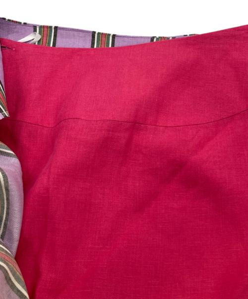 O'NEIL OF DUBLIN（オニールオブダブリン）O'NEIL OF DUBLIN (オニールオブダブリン) リネンラップスカート パープル サイズ:10の古着・服飾アイテム